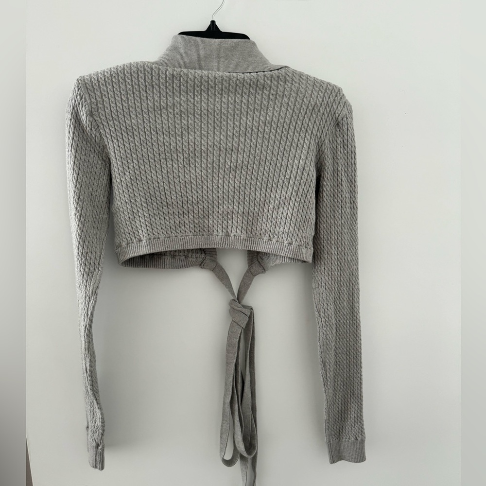 We wore what cropped wrap sweater size small - Picture 3 of 4